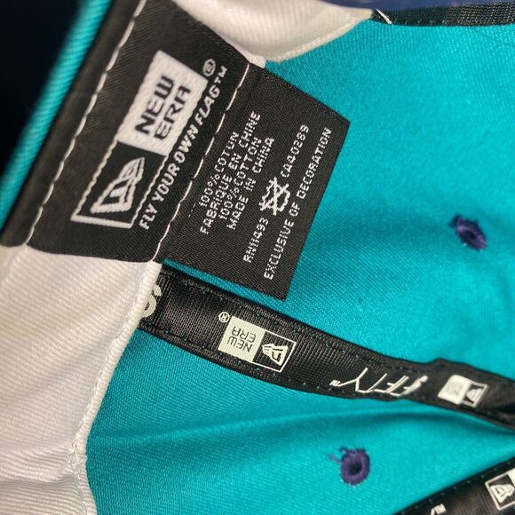 NBA Charlotte Hornets New Era 59Fifty Snapback Hardwood Classics- Retro Design - Picture 9 of 11